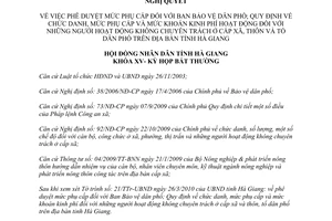 Nghị quyết 02/2010/NQ-HĐND chức danh phụ cấp khoán kinh phí hoạt động người hoạt động không chuyên trách Hà Giang
