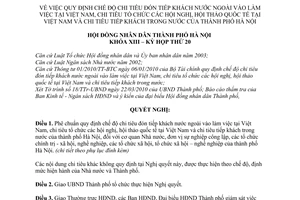 Nghị quyết 02/2010/NQ-HĐND chế độ chi tiêu đón tiếp khách nước ngoài