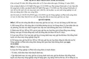 Quyết định 769/QĐ-UBND năm 2010 hỗ trợ nông dân mua máy gặt lúa An Giang