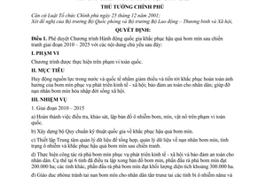 Quyết định 504/QĐ-TTg Chương trình Hành động quốc gia khắc phục hậu quả bom mìn