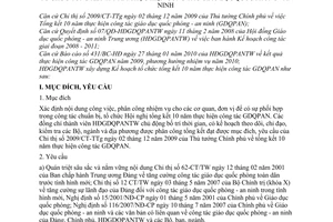 Kế hoạch 170/HĐGDQPANTW tổng kết 10 năm thực hiện công tác giáo dục quốc phòng
