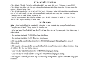 Quyết định 11/2010/QĐ-UBND chế độ hỗ trợ cán bộ, giáo viên học sinh