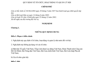 Nghị định 45/2010/NĐ-CP tổ chức, hoạt động quản lý hội