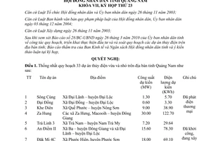 Nghị quyết 161/2010/NQ-HĐND quy hoạch thủy điện vừa và nhỏ