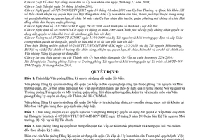 Quyết định 03/2010/QĐ-UBND thành lập Văn phòng Đăng ký quyền sử dụng đất