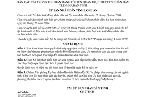 Quyết định 16/2010/QĐ-UBND ý kiến đóng góp dự thảo văn bản pháp luật Long An