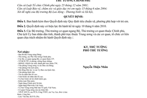 Quyết định 37/2010/QĐ-TTg  tiêu chuẩn Xã phường phù hợp với trẻ em