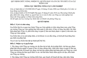 Quyết định 38/QĐ-TCLN-VP chức năng nhiệm vụ quyền hạn cơ cấu tổ chức Cục Kiểm