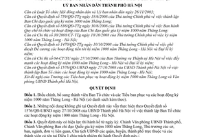 Quyết định 1894/QĐ-UBND thành viên Ban Tổ chức kỷ niệm 1000 năm Thăng Long