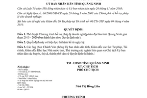 Quyết định 1152/QĐ-UBND năm 2010 hỗ trợ pháp lý doanh nghiệp Quảng Ninh