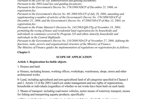 Circular No. 68/2010/TT-BTC guiding the registration