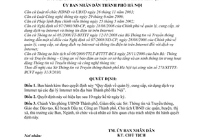 Quyết định 15/2010/QĐ-UBND quản lý, cung cấp, sử dụng dịch vụ internet