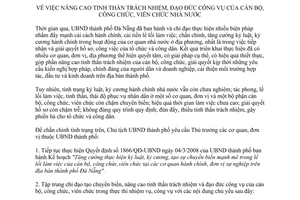 Chỉ thị 04/CT-UBND 2010 nâng tinh thần trách nhiệm đạo đức công vụ cán bộ công viên chức Đà Nẵng