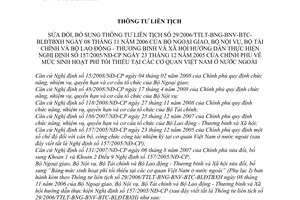 Thông tư liên tịch 01/2010/TTLT-BNG-BNV-BTC- BLĐTBXH sửa đổi Thông tư liên tịch