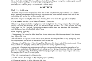 Quyết định 537/QĐ-KL-VP chức năng nhiệm vụ quyền hạn cơ cấu tổ chức Kiểm lâm