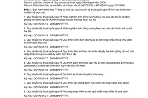 Thông tư 26/2010/TT-BNNPTNT Quy chuẩn kỹ thuật quốc gia Kiểm dịch và Bảo vệ thực