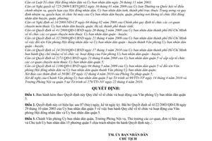 Quyết định 05/2010/QĐ-UBND Quy chế về tổ chức hoạt động Văn phòng Ủy ban