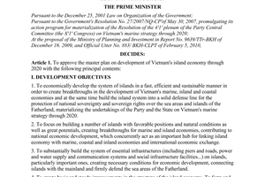 Decision No. 568/QD-TTg approving the master plan on development of Vietnam's