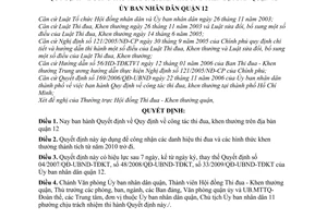Quyết định 49/2010/QĐ-UBND công tác thi đua, khen thưởng