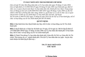 Quyết định 27/2010/QĐ-UBND Quy chế tổ chức hoạt động Sở Tài chính