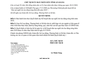 Quyết định 825/QĐ-UBND năm 2010 kế hoạch đào tạo nghề cho lao động nông thôn