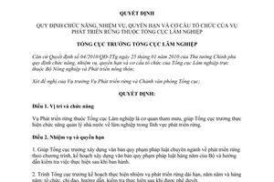 Quyết định 48/QĐ-TCLN 2010 chức năng nhiệm vụ quyền hạn cơ cấu tổ chức của Vụ Phát triển rừng