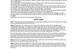 Quyết định 25/2010/QĐ-UBND bồi thường, hỗ trợ và tái định cư