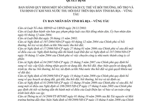 Quyết định 13/2010/QĐ-UBND chính sách cụ thể bồi thường hỗ trợ tái định cứ