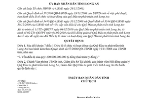 Quyết định 12/2010/QĐ-UBND Điều lệ tổ chức hoạt động Quỹ Đầu tư phát triển Long An