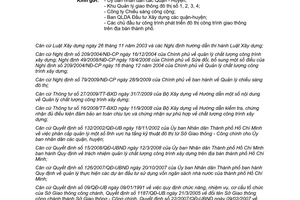 Công văn 1331/SGTVT-KT hướng dẫn yêu cầu kỹ thuật khi đầu tư xây dựng