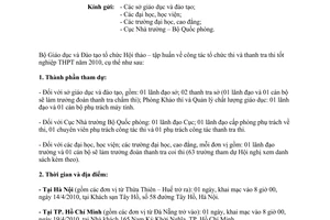 Công văn 1811/BGDĐT-KTKĐCLGD hội thảo tập huấn công tác tổ chức thi