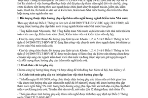 Công văn 335/KTNN-TCCB hướng dẫn thực hiện chế độ phụ cấp thâm niên nghề