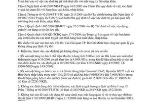 Công văn 1805/TCHQ-KTTT giá tính thuế nhập khẩu