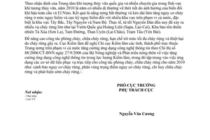 Công văn 1256/KL-THDL  tăng cường ứng dụng công nghệ thông tin trong công tác phòng cháy chữa cháy rừng