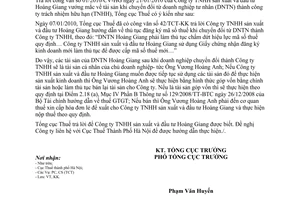 Công văn 1185/TCT-KK chuyển đổi doanh nghiệp