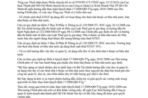 Công văn 1192/TCT-CS hướng dẫn Quyết định 17/2009/QĐ-TTg