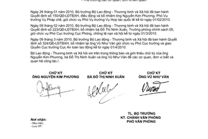 Công văn 1141/LĐTBXH-VP giới thiệu chức danh và chữ ký