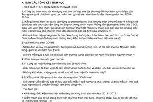 Công văn 1970/BGDĐT-GDMN hướng dẫn báo cáo tổng kết báo cáo thi đua năm học 2009 – 2010