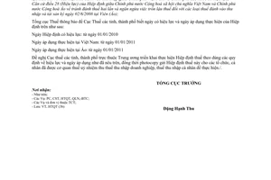 Công văn 1270/TCT-HTQT thông báo hiệu lực Hiệp định tránh đánh thuế hai lần giữa Việt Nam- Áo