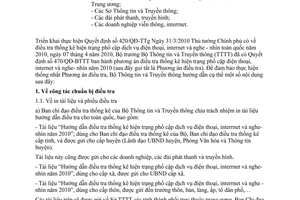 Công văn 1164/BTTTT-KHTC hướng dẫn thực hiện Phương án điều tra thống kê