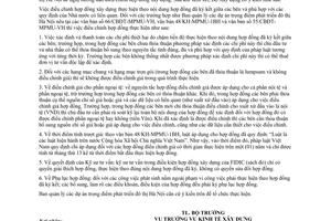 Công văn 46/BXD-KTXD điều chỉnh hợp đồng xây dựng