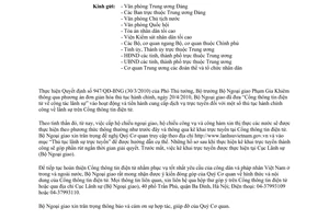 Công văn 1435/BNG-LS dịch vụ trực tuyến cấp hộ chiếu ngoại giao công vụ