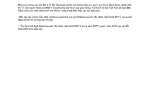 Công văn 1477/BHXH-CSYT báo cáo tình hình thanh toán chi phí khám chữa bệnh