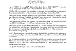 Công văn 4263/QLD-KD hướng dẫn danh mục chấm điểm kiểm tra GPP