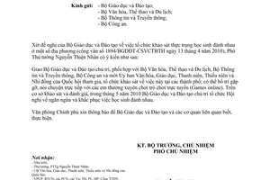 Công văn 2844/VPCP-KGVX khảo sát thực trạng học sinh đánh nhau