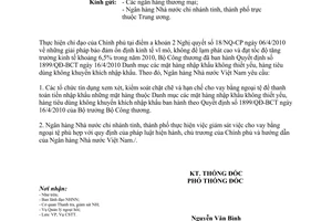 Công văn 3215/NHNN-CSTT cho vay bằng ngoại tệ