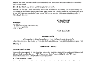 Quyết định 1053/QĐ-BYT Hướng dẫn xét nghiệm phát hiện nhiễm HIV