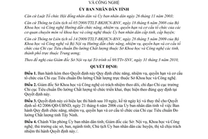 Quyết định 14/2010/QĐ-UBND chức năng nhiệm vụ Chi cục Tiêu chuẩn Tây Ninh