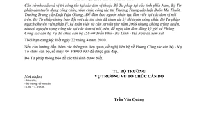 Công văn 902/BTP-TCCB  tuyển dụng công chức công tác tại đơn vị Bộ Tư pháp tại các tỉnh phía Nam