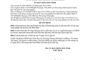 Quyết định 05/2010/QĐ-UBND Quy chế phối hợp quản lý nhà nước các cụm công nghiệp trên địa bàn tỉnh Bình Định